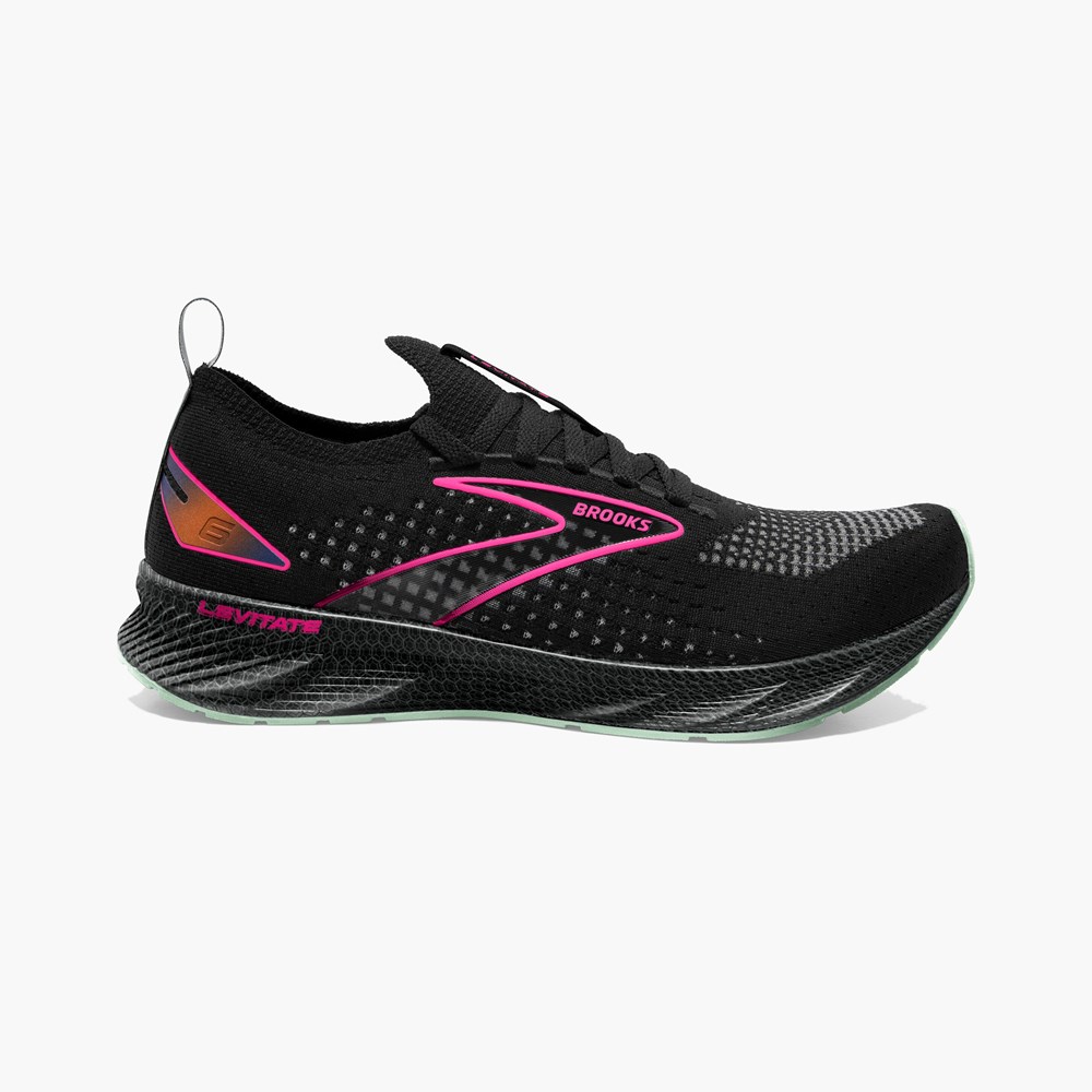 Chaussures Running Route Brooks Levitate StealthFit 6 Blanche Noir Femme | KVF-6447532